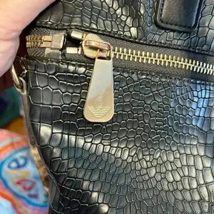 Armani Jeans Black Italian Leather Purse